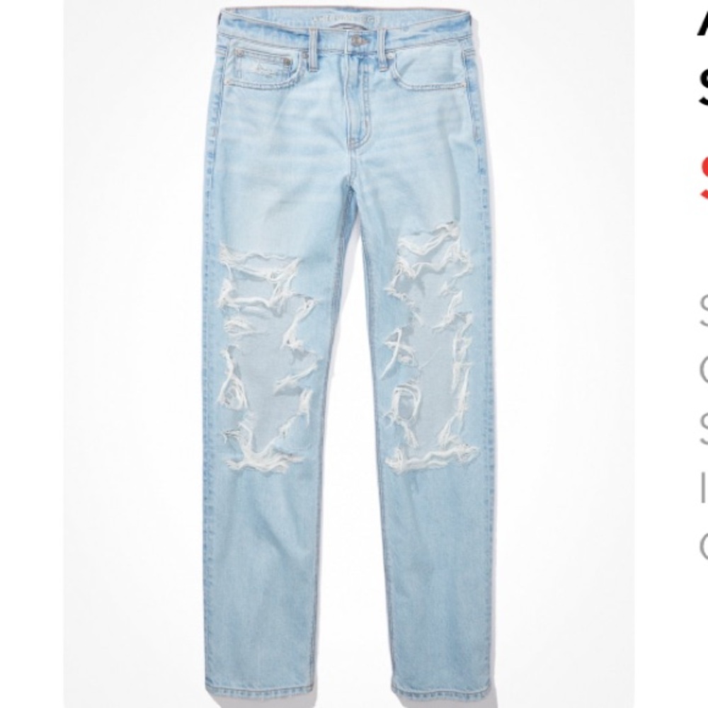 American Eagle Strigid Ripped 90s Straight Jean